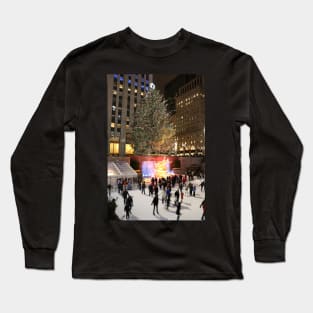 Rockefeller Center Christmas Tree and ice skating rink Long Sleeve T-Shirt